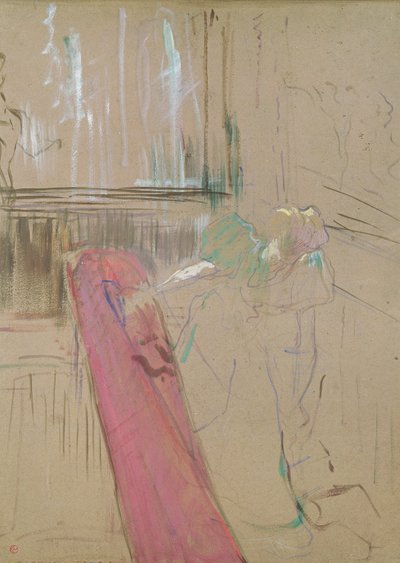 At the Top of the Staircase of the Rue des Moulins by Henri de Toulouse Lautrec